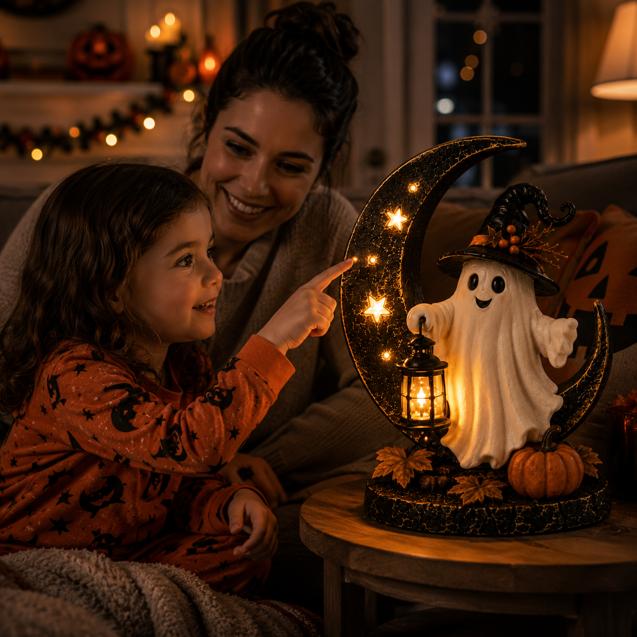 Moonlit Boo Ghost Lantern Figurine