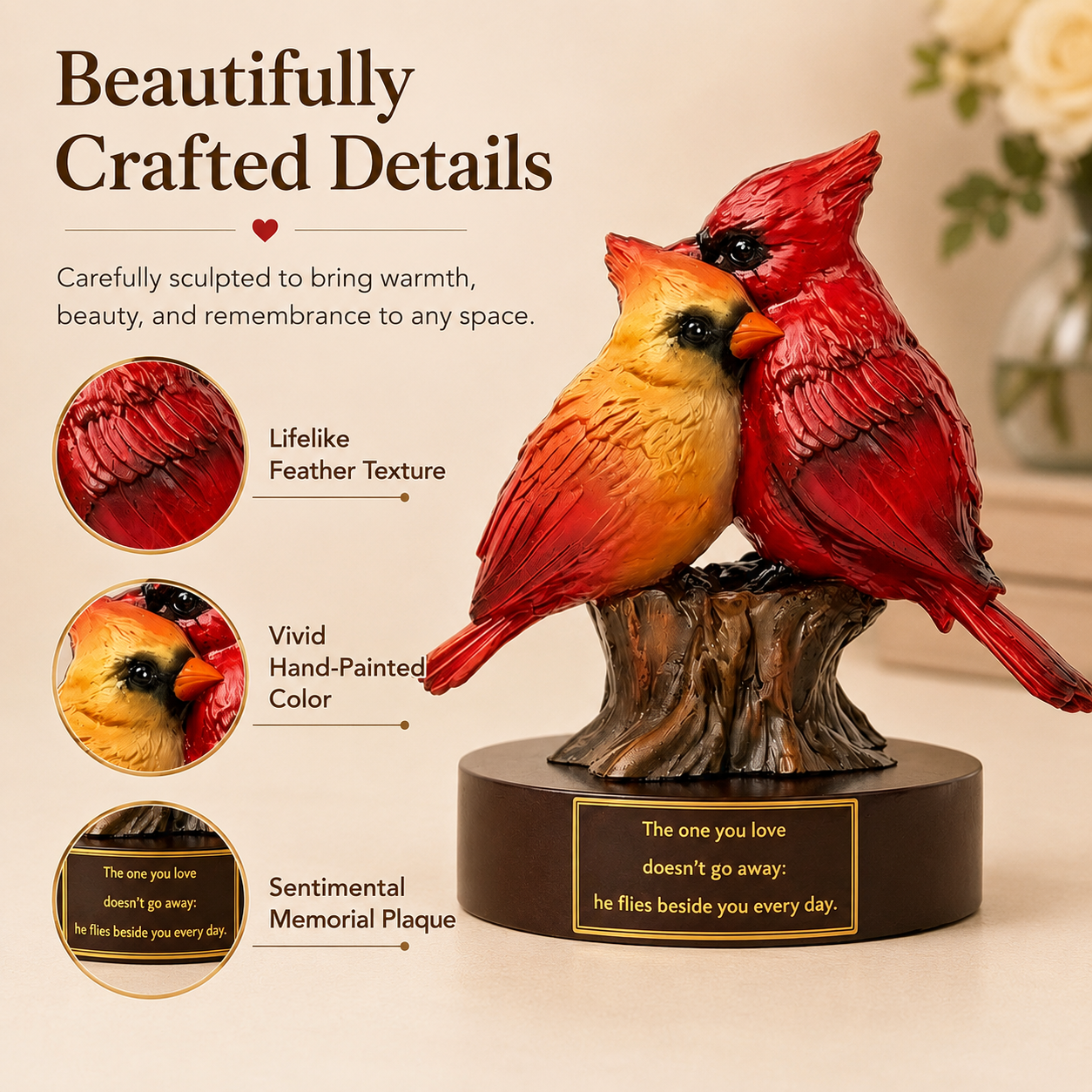 Cardinal Couple Memorial Figurine