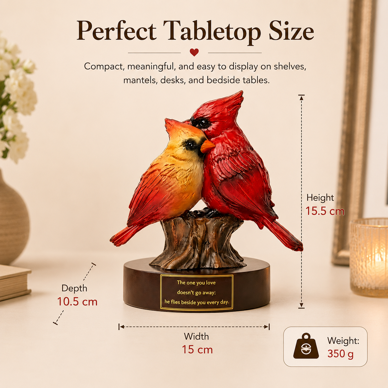 Cardinal Couple Memorial Figurine