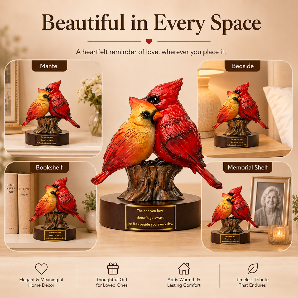 Cardinal Couple Memorial Figurine