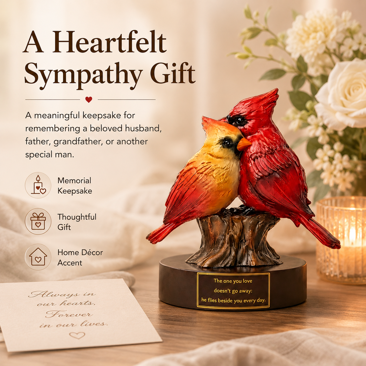 Cardinal Couple Memorial Figurine