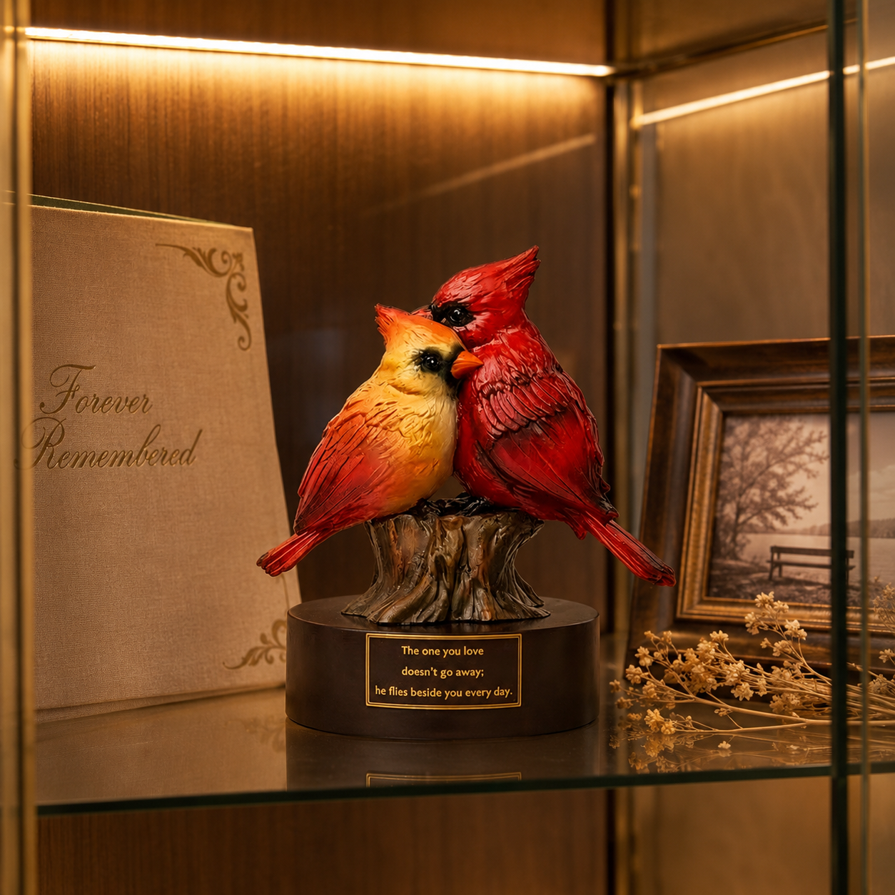 Cardinal Couple Memorial Figurine