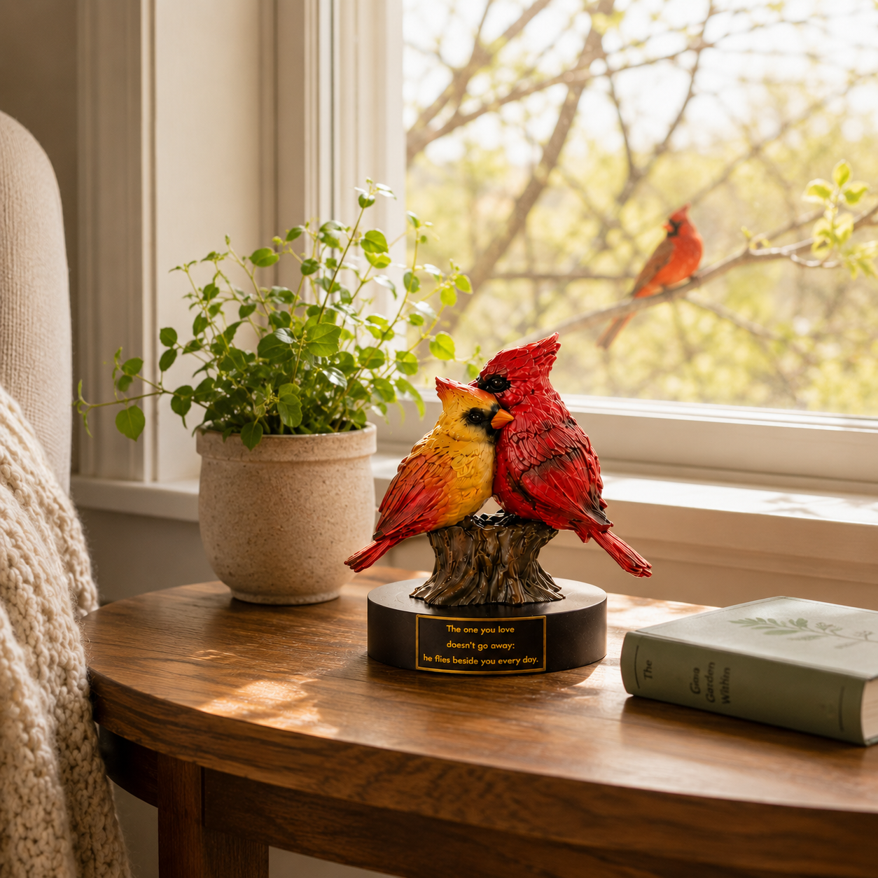 Cardinal Couple Memorial Figurine