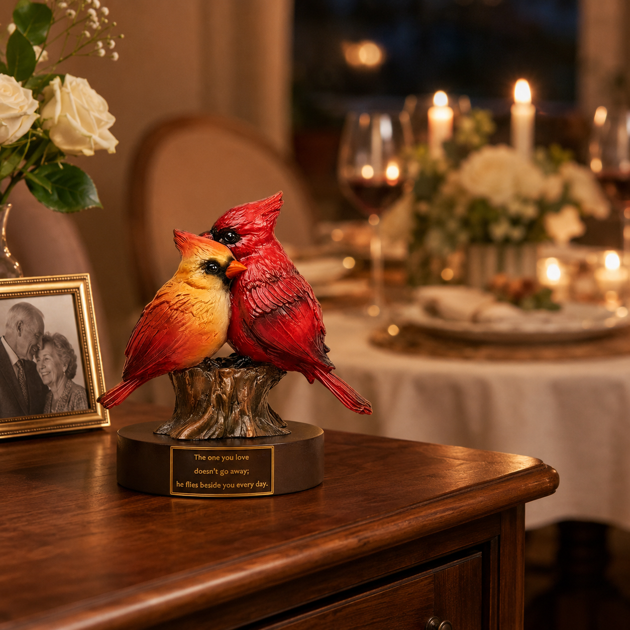 Cardinal Couple Memorial Figurine