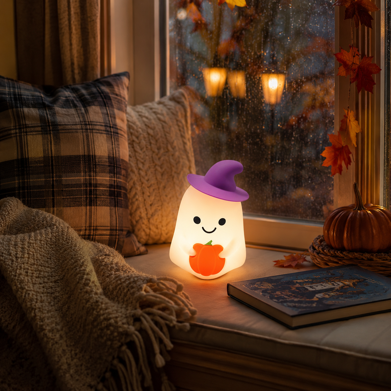 Pumpkin Witch Ghost Tap Night Light
