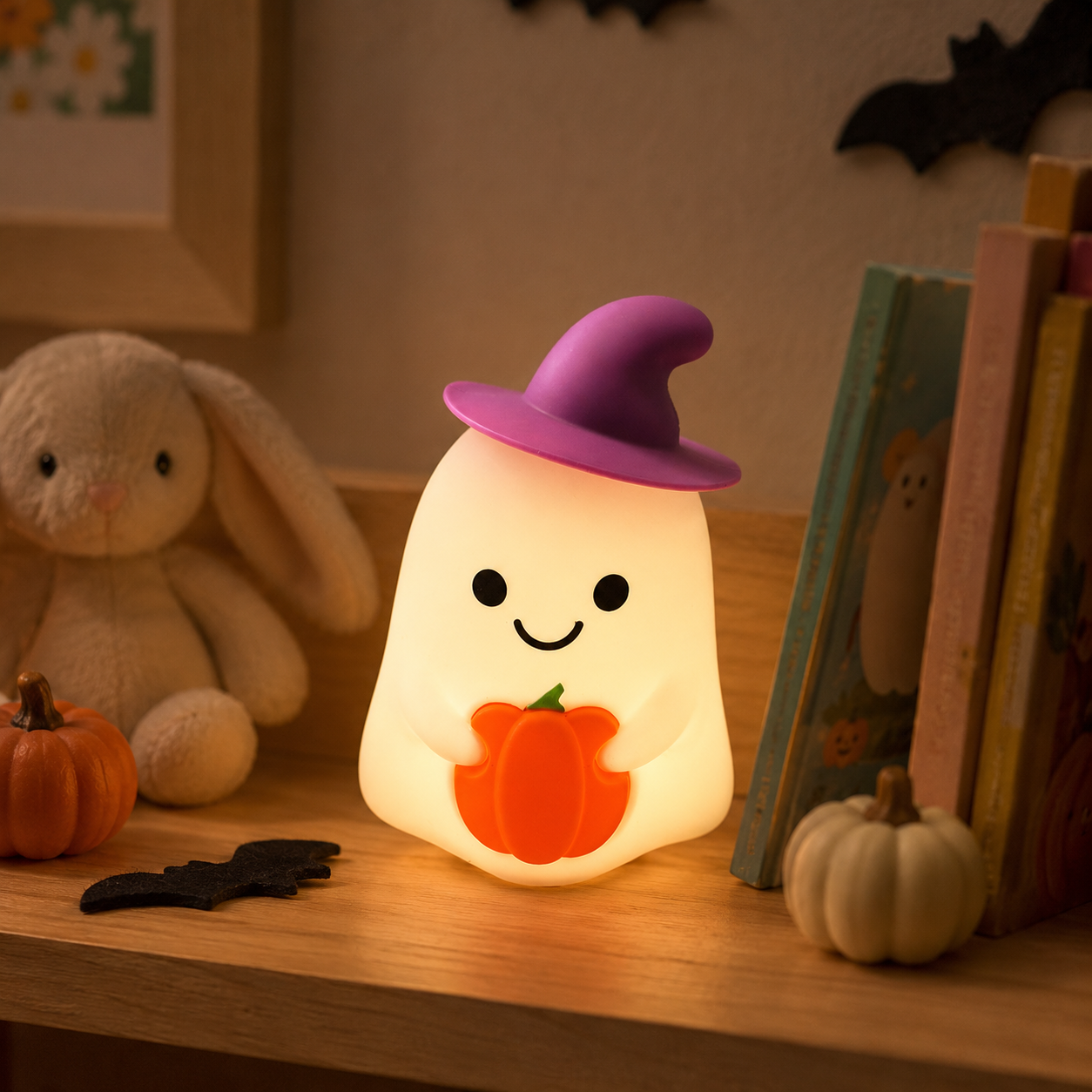 Pumpkin Witch Ghost Tap Night Light