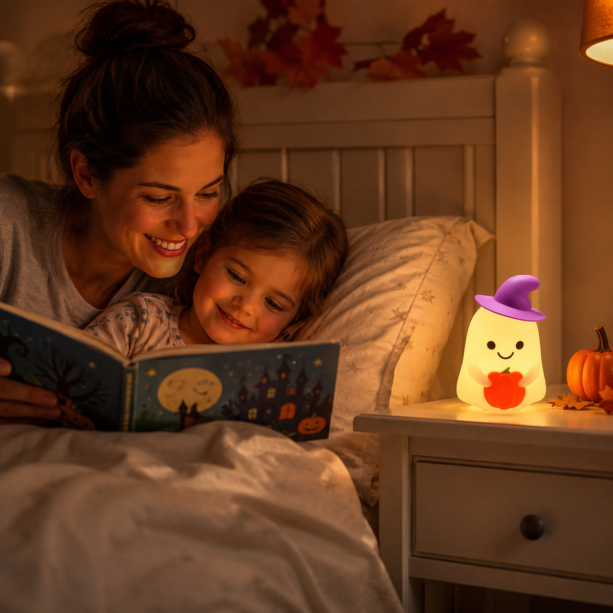 Pumpkin Witch Ghost Tap Night Light
