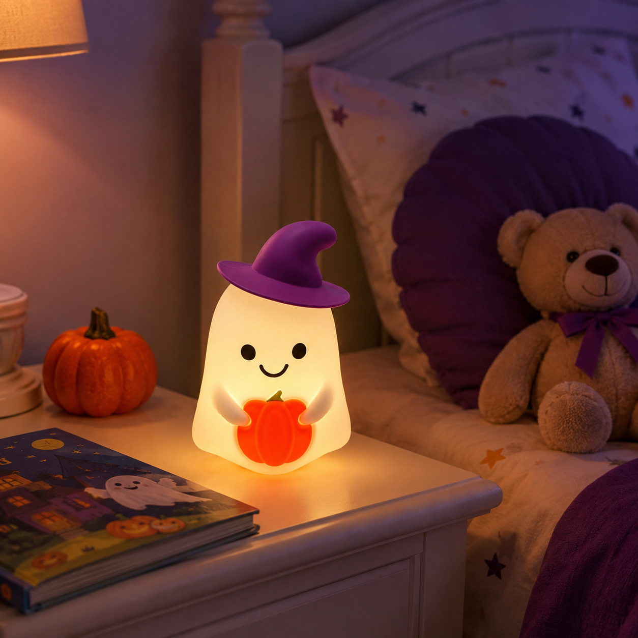 Pumpkin Witch Ghost Tap Night Light