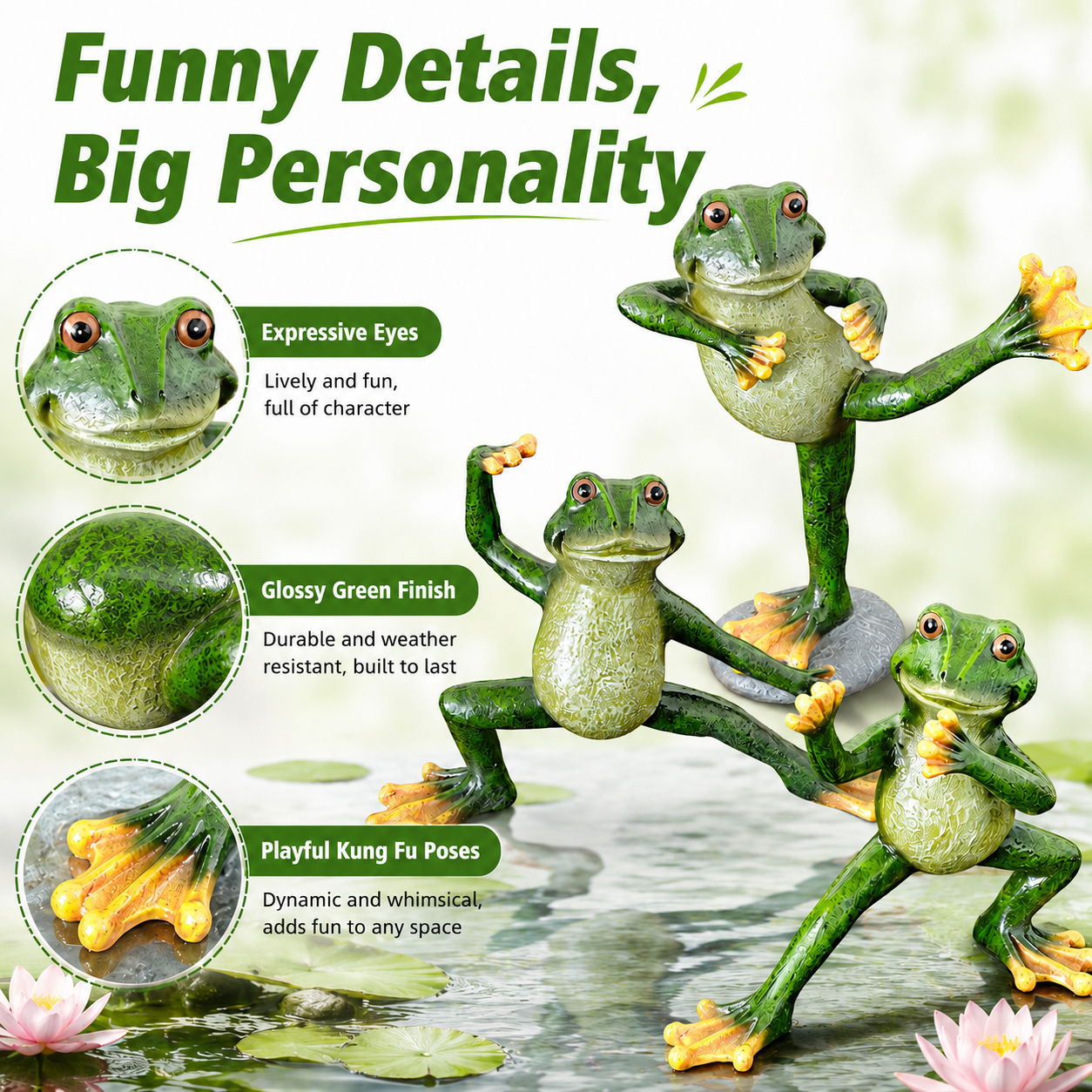 Kung Fu Frog Garden Statue 🐸