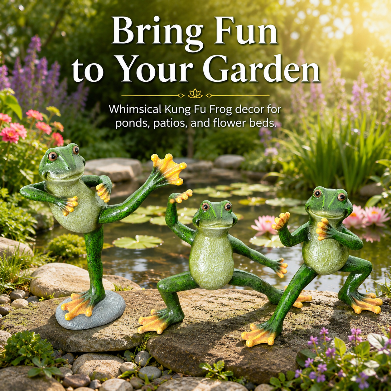Kung Fu Frog Garden Statue 🐸