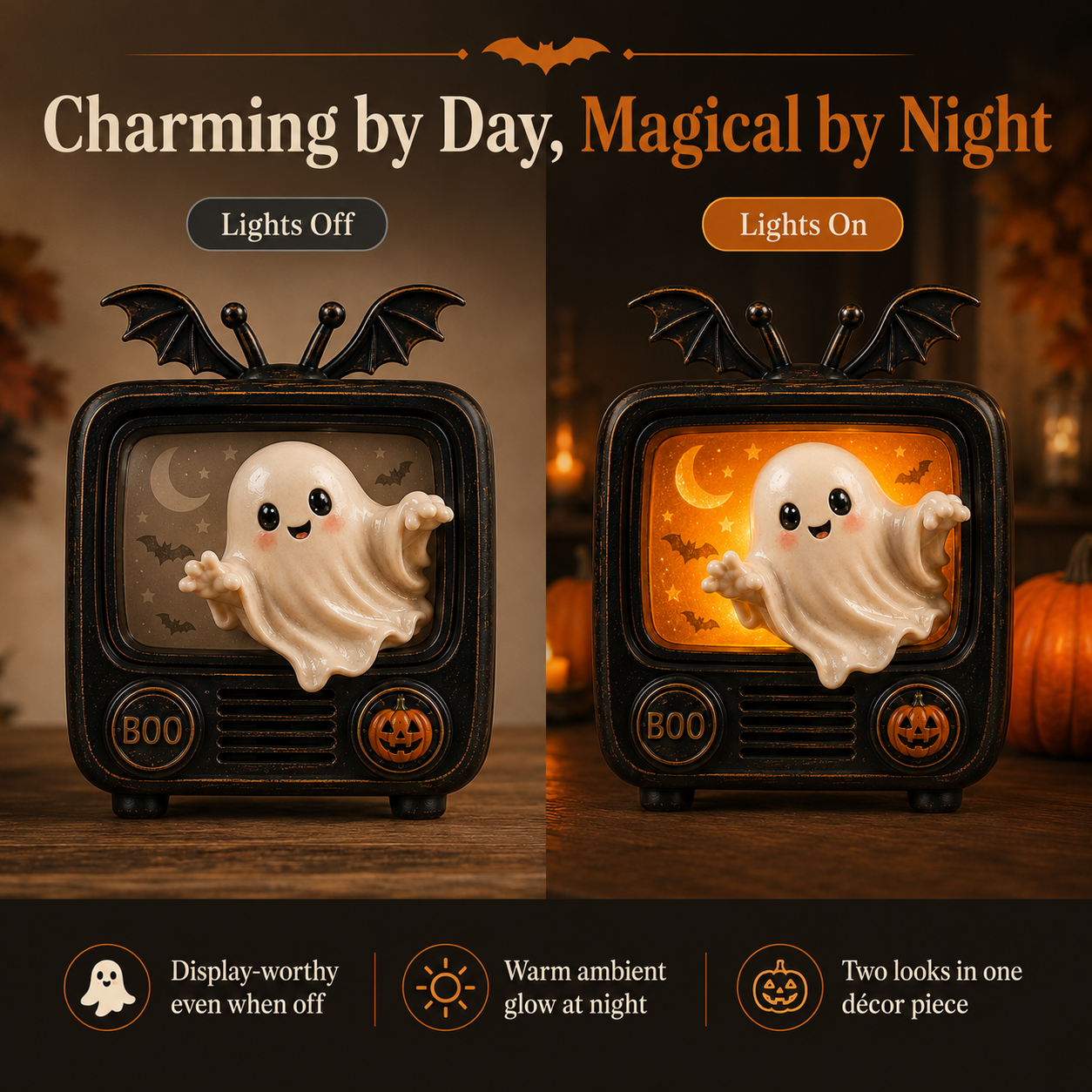 Retro Boo TV Ghost Light
