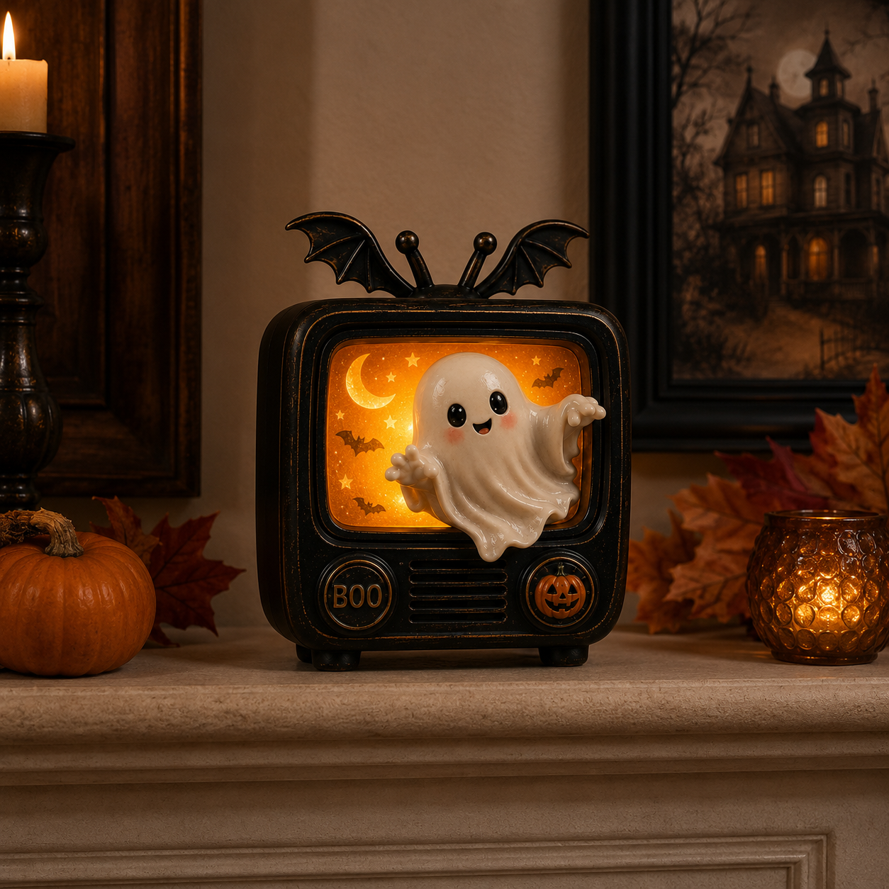 Retro Boo TV Ghost Light