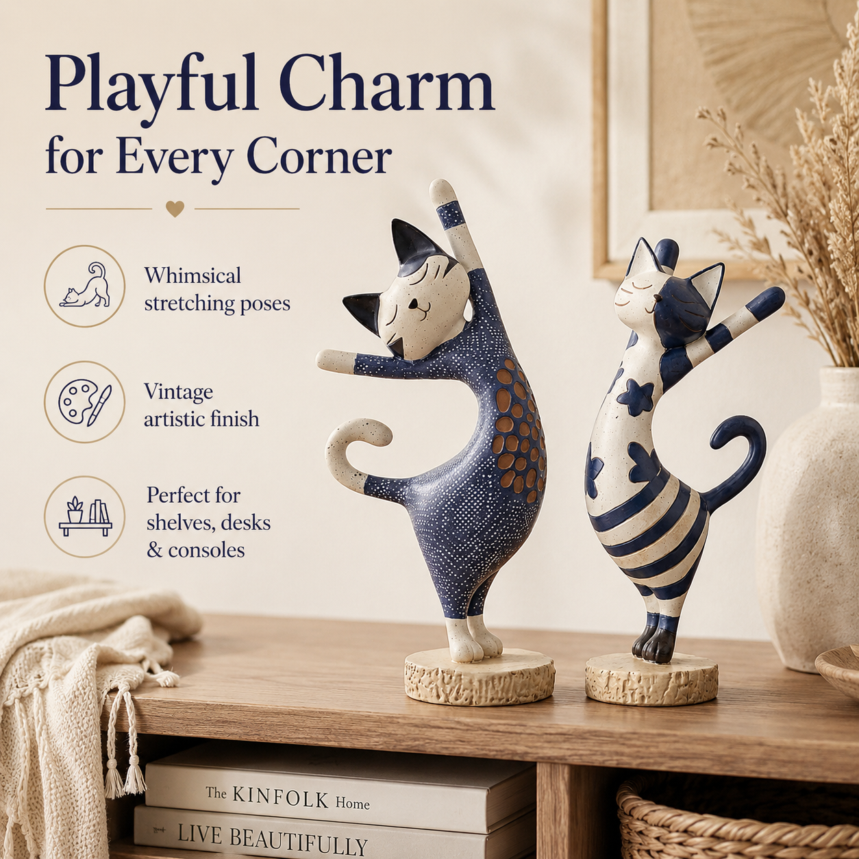 Stretch & Smile Cat Figurines