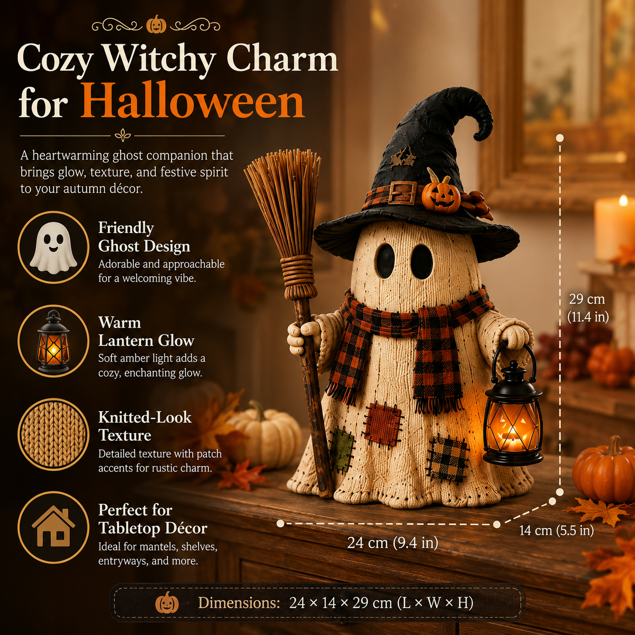 Harvest Night Witch Ghost Figurine