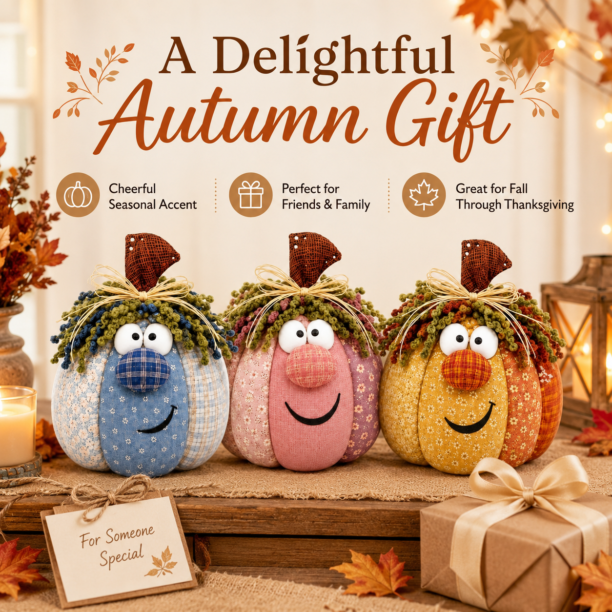 Happy Harvest Patchwork Pumpkin