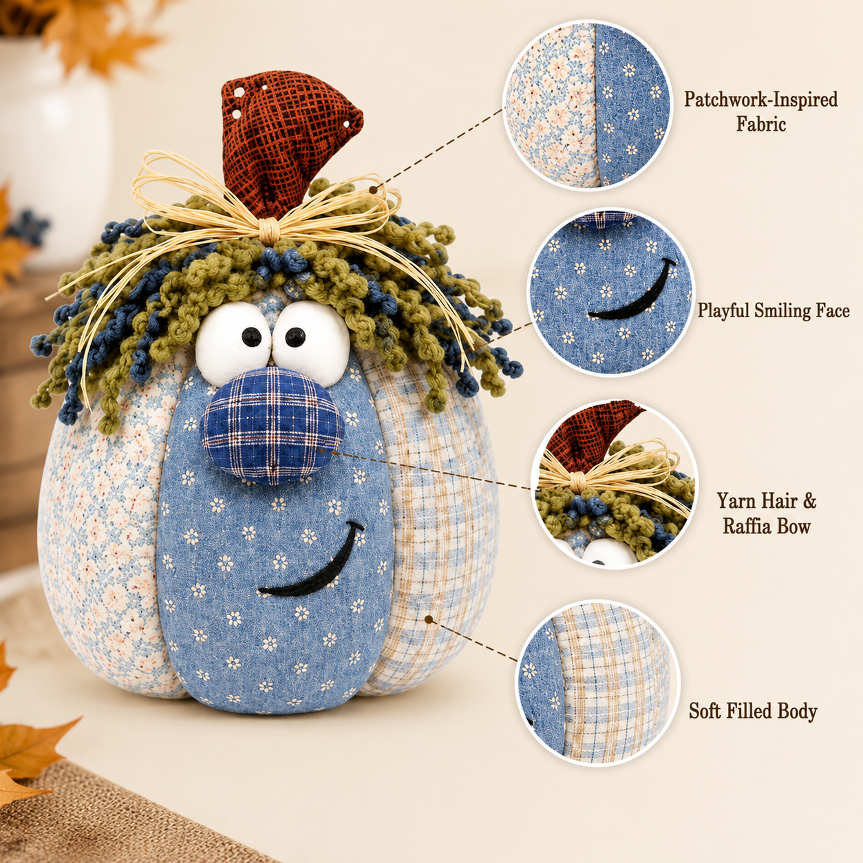 Happy Harvest Patchwork Pumpkin