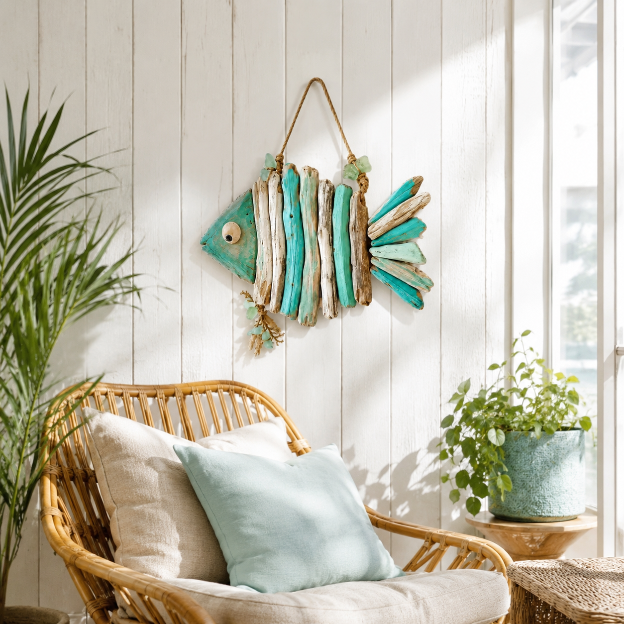 Coastal Driftwood Fish Wall Decor