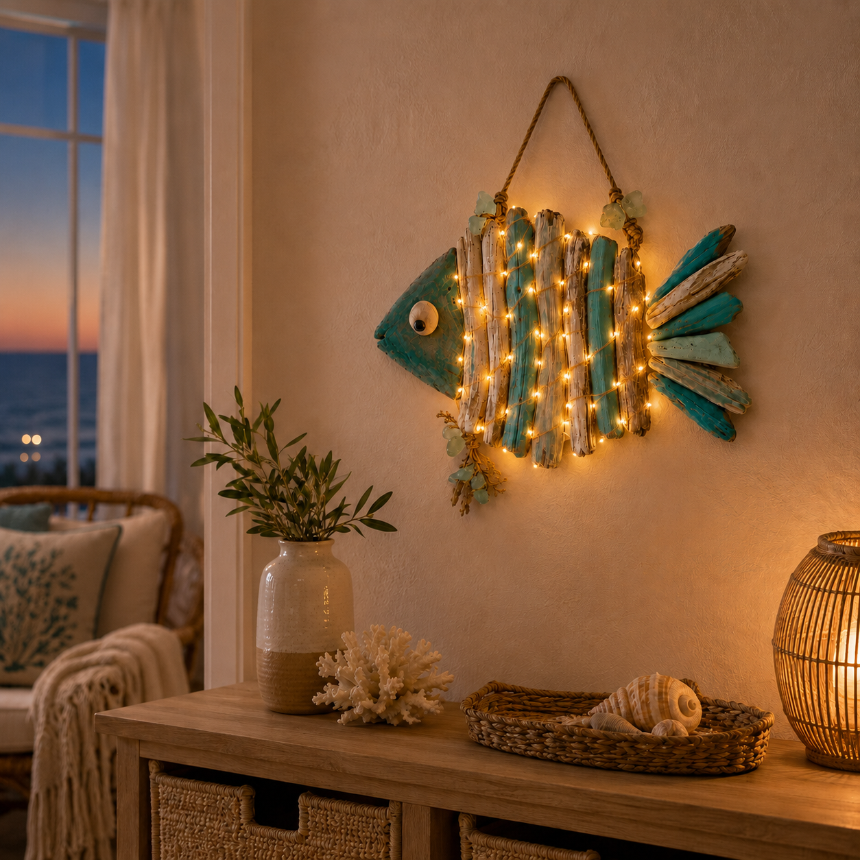 Coastal Driftwood Fish Wall Decor