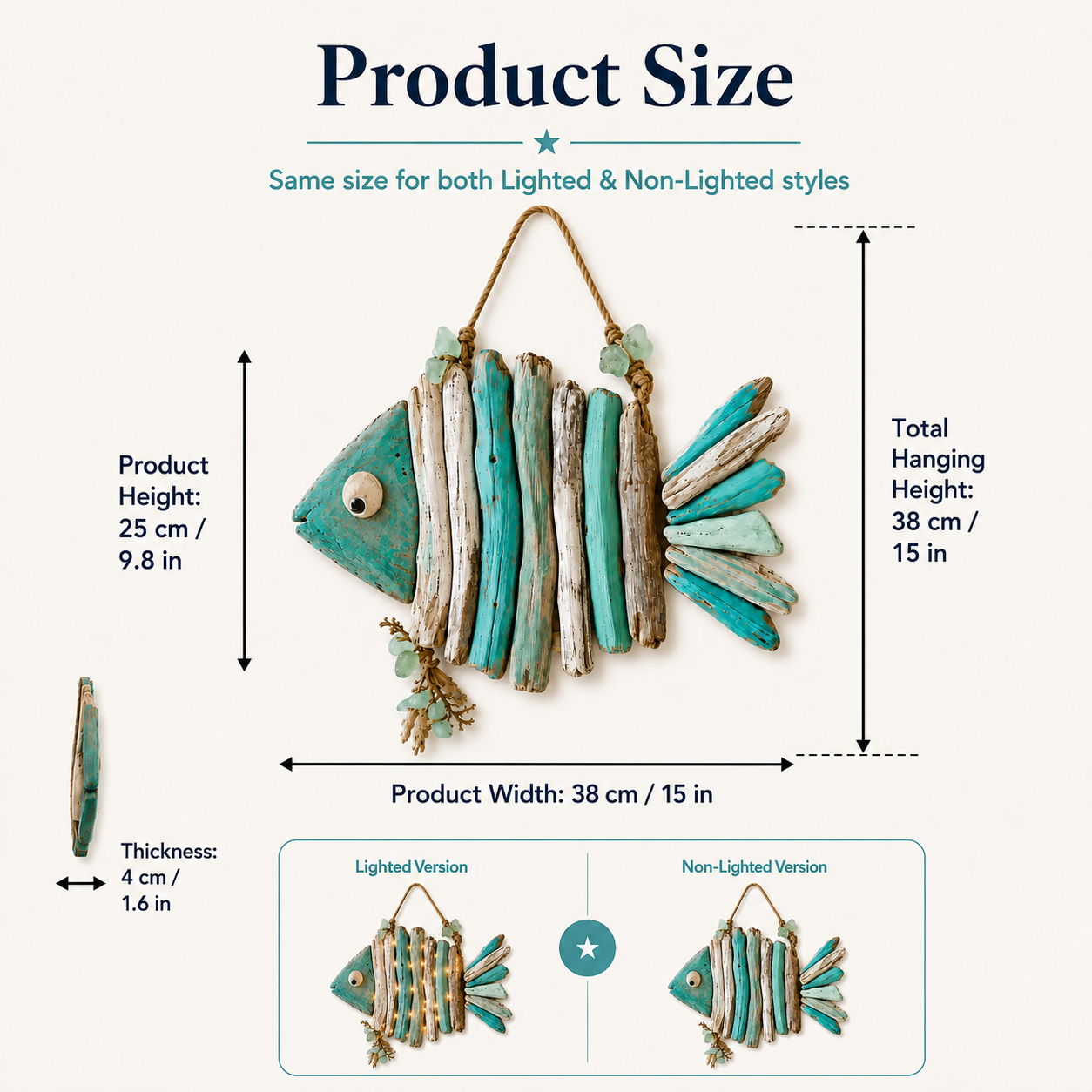 Coastal Driftwood Fish Wall Decor