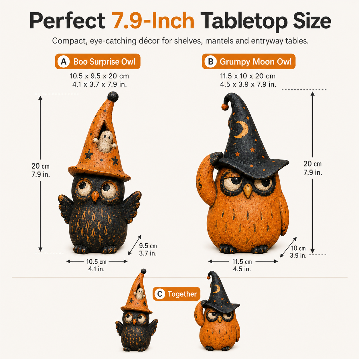 Vintage Halloween Owl Figurines