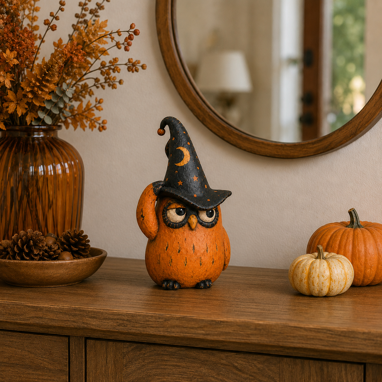 Vintage Halloween Owl Figurines