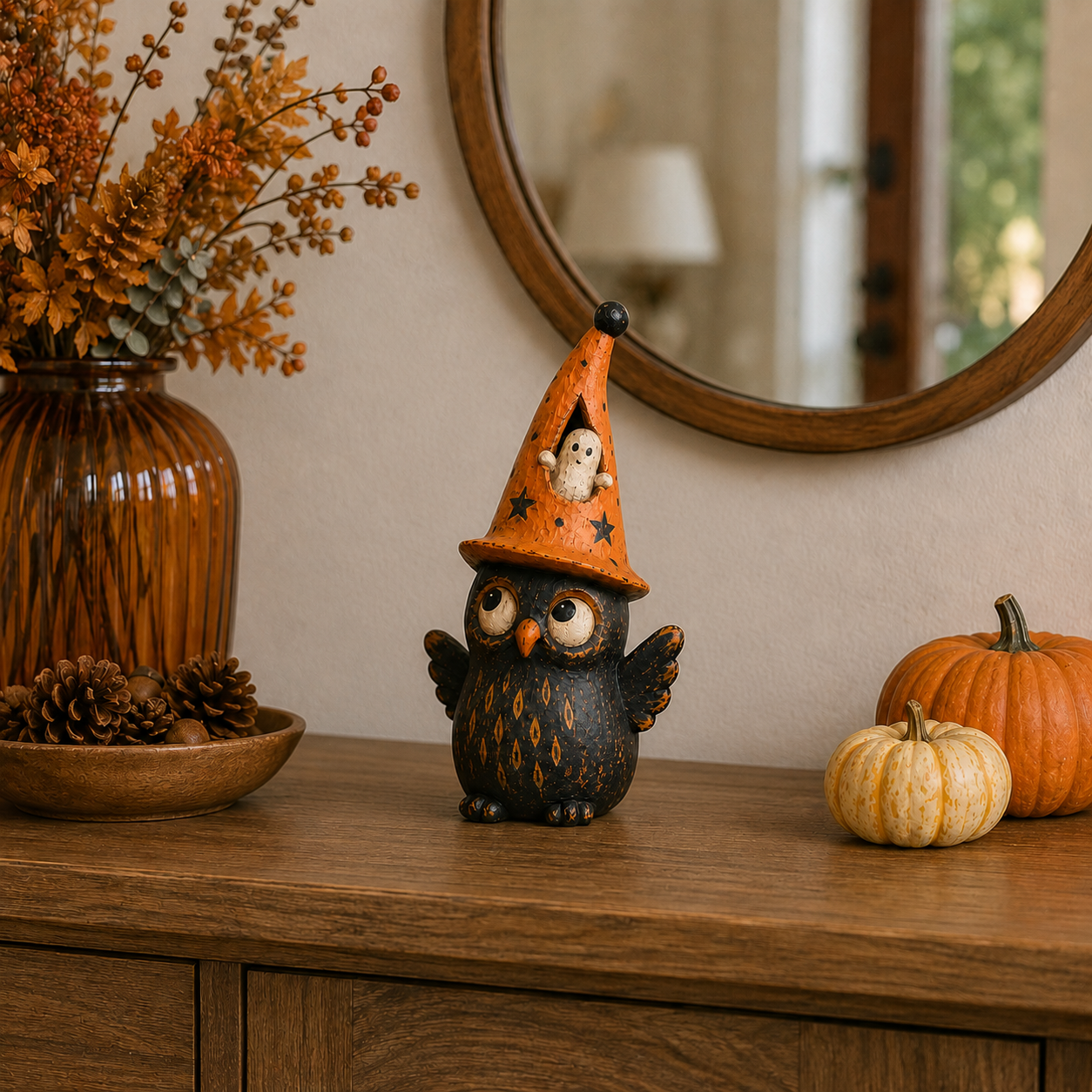 Vintage Halloween Owl Figurines