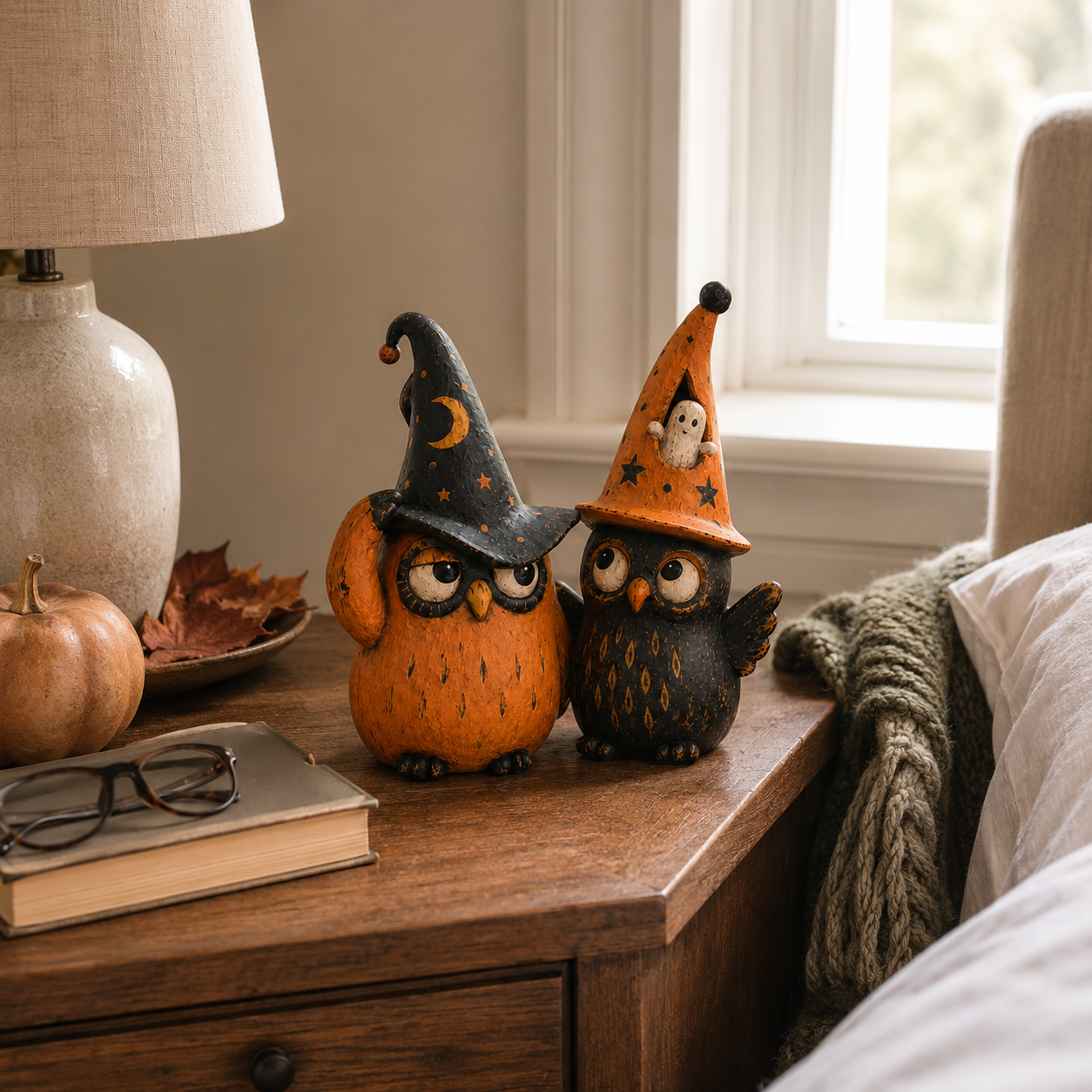 Vintage Halloween Owl Figurines