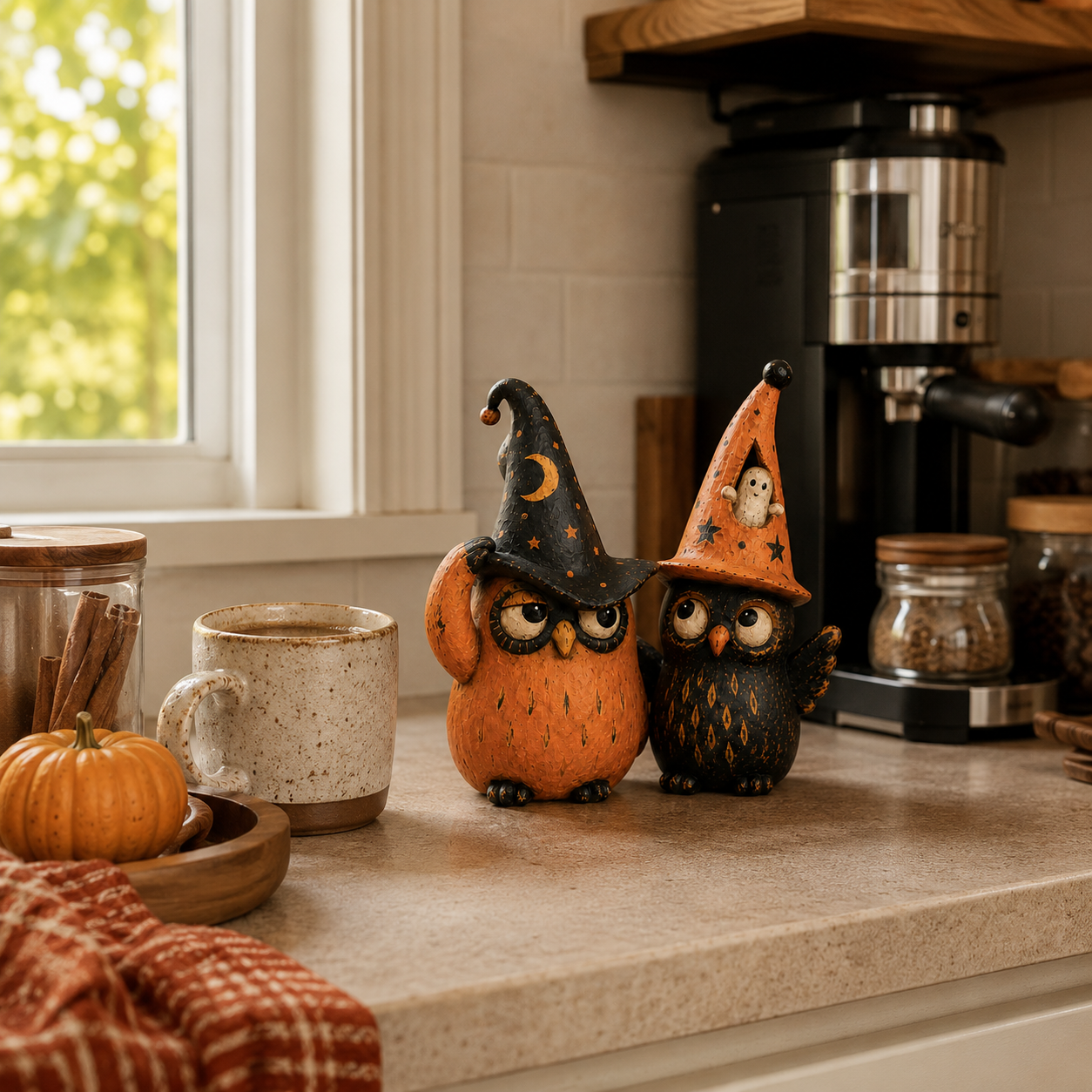 Vintage Halloween Owl Figurines