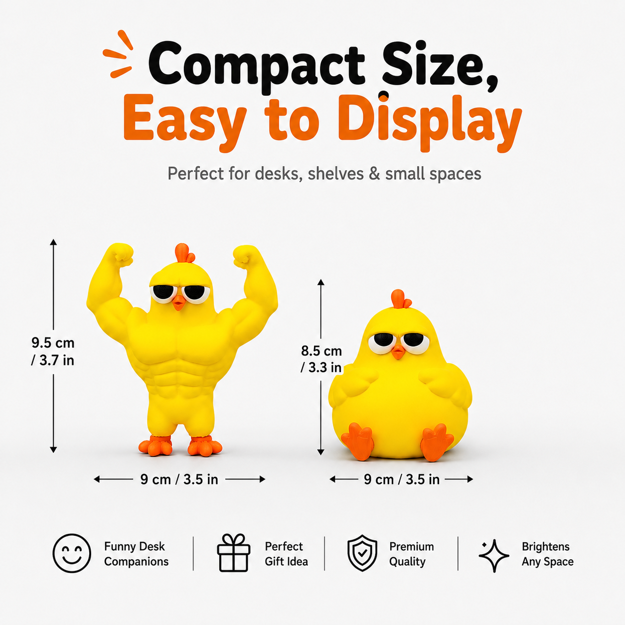 Funny Buff & Chubby Chicken Figurines Set
