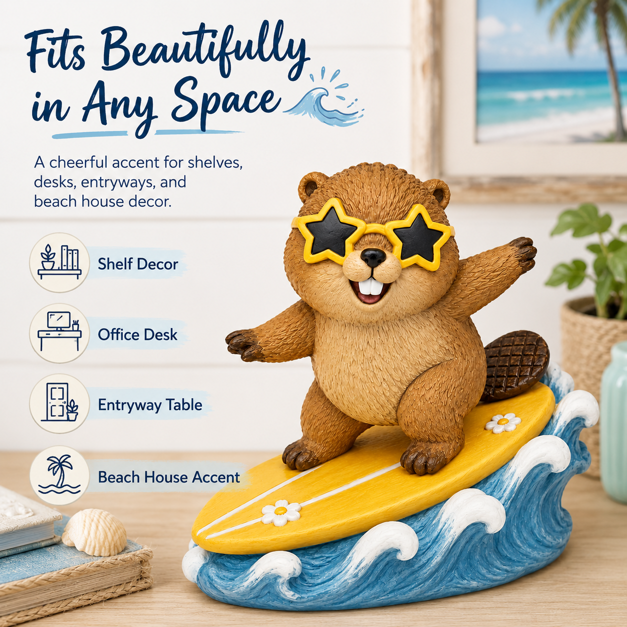 Sunny Surf Beaver Figurine