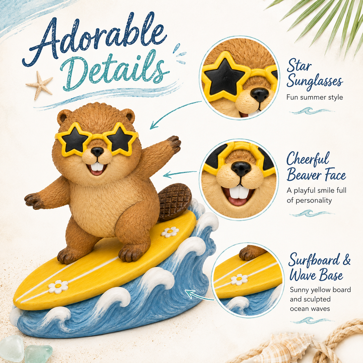 Sunny Surf Beaver Figurine