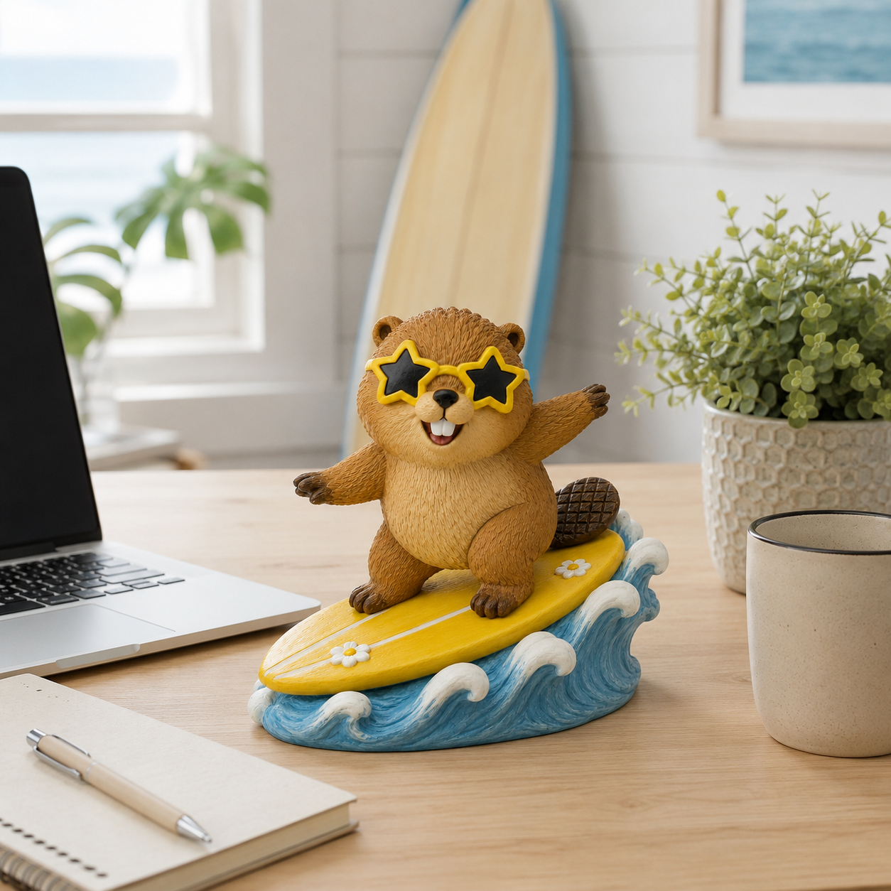 Sunny Surf Beaver Figurine