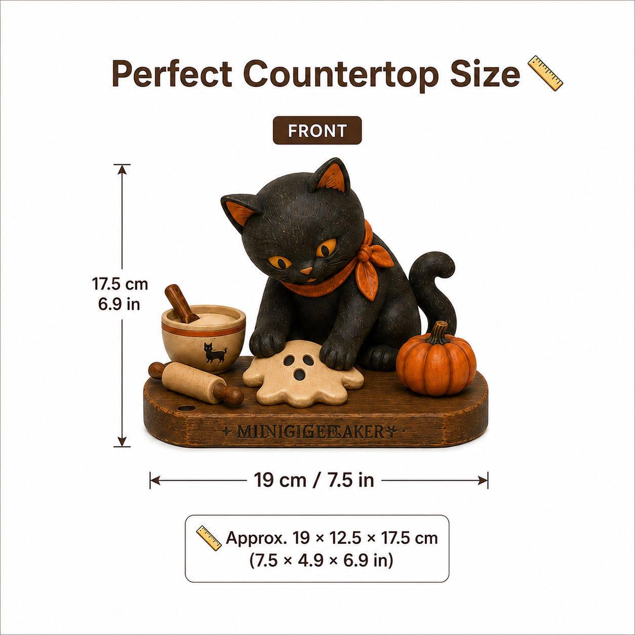 Midnight Bakery Black Cat Ghost Cookie Figurine