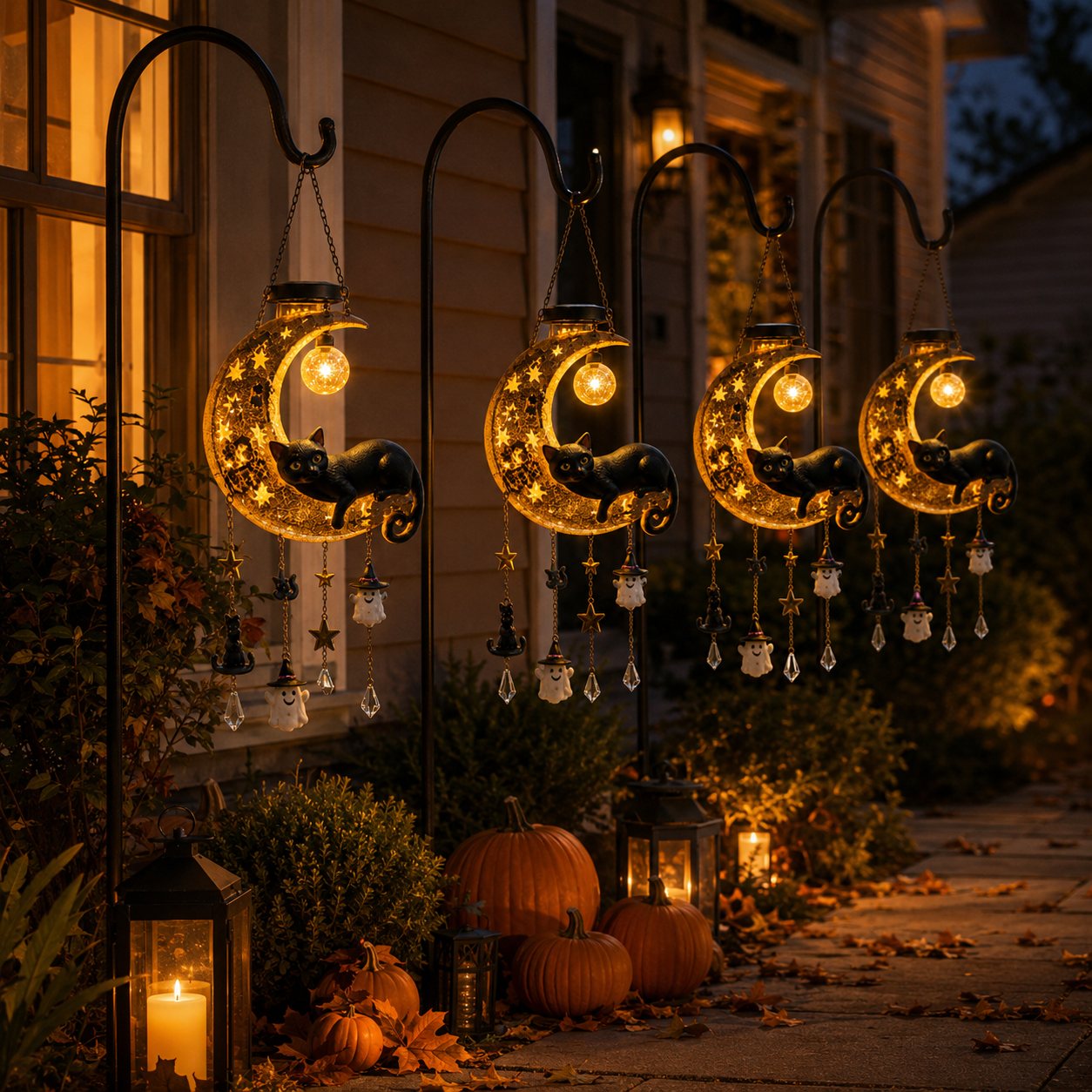 Halloween Moon Cat Hanging Lantern 🌙🐈‍⬛