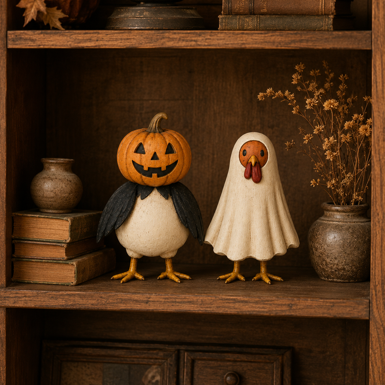 Vintage Halloween Farm Friends Figurine Set