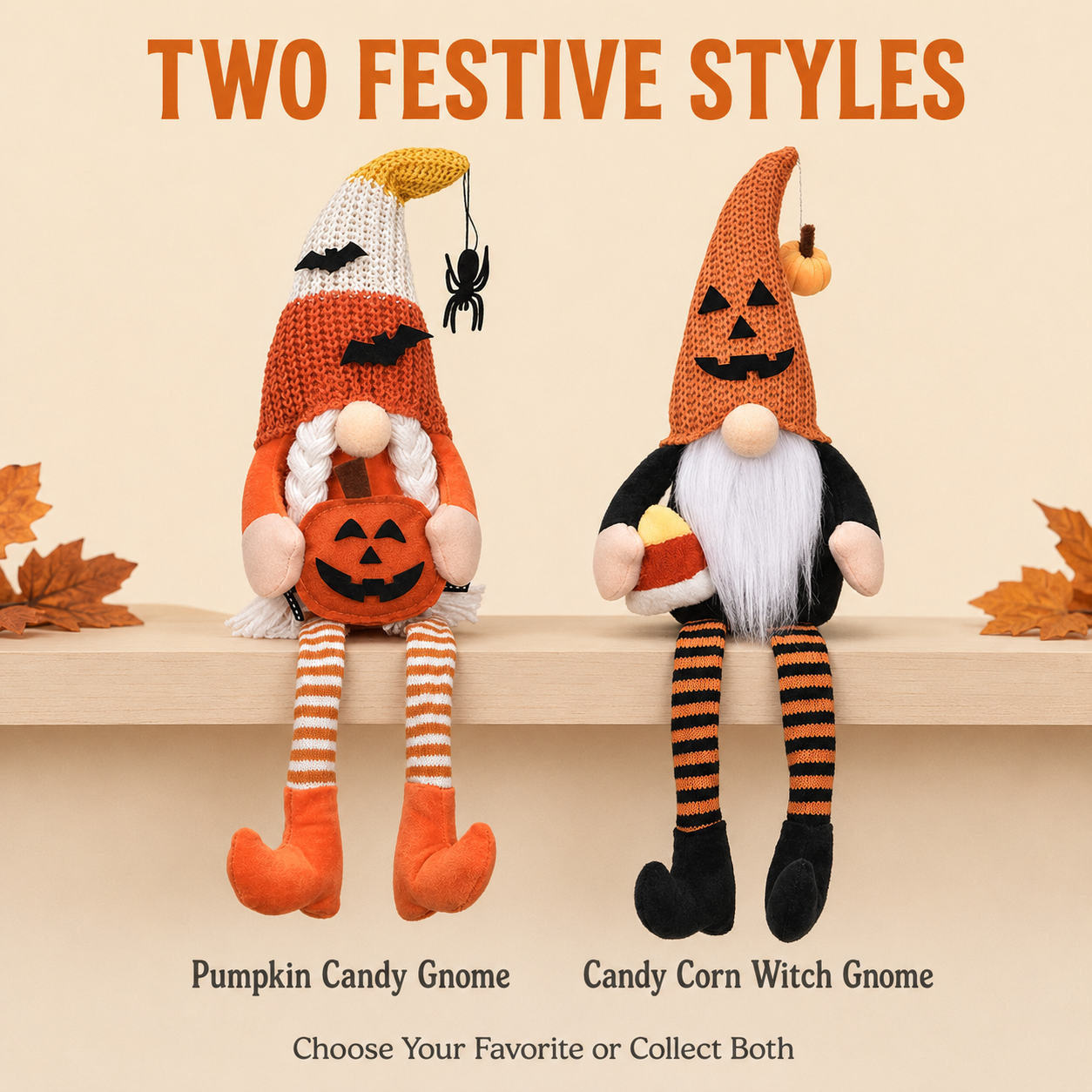 Halloween Long-Legged Gnome Shelf Sitter