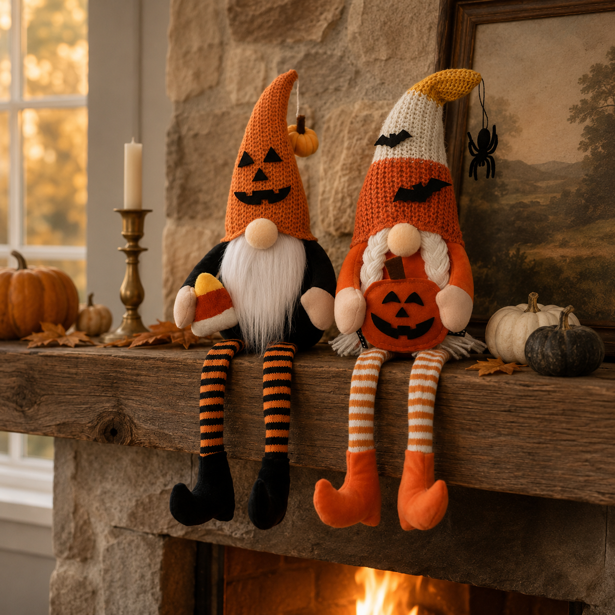Halloween Long-Legged Gnome Shelf Sitter