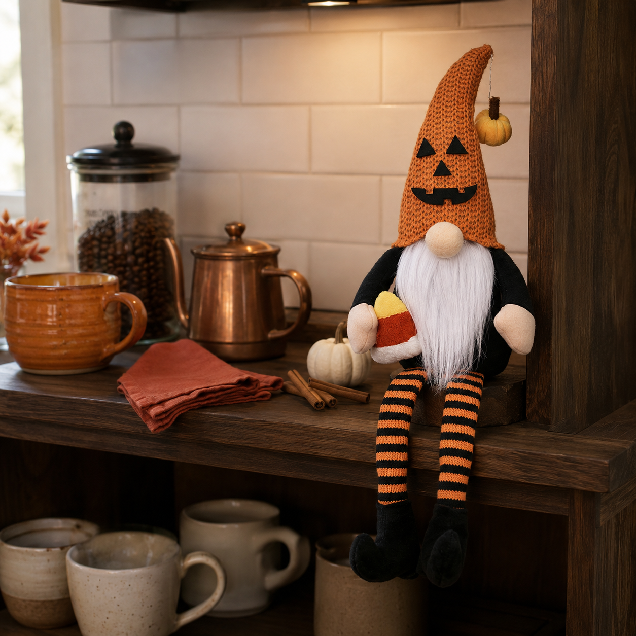 Halloween Long-Legged Gnome Shelf Sitter