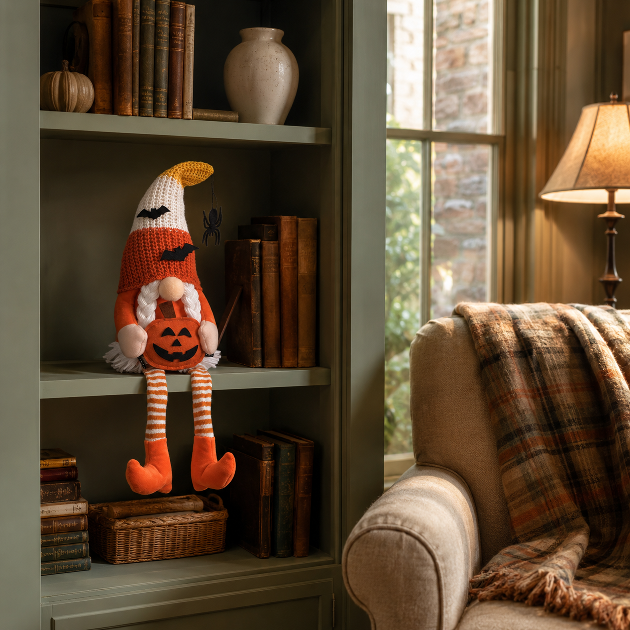 Halloween Long-Legged Gnome Shelf Sitter