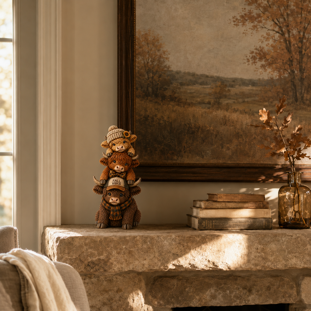 Fall Vibes Highland Cow Stack Figurine🐮