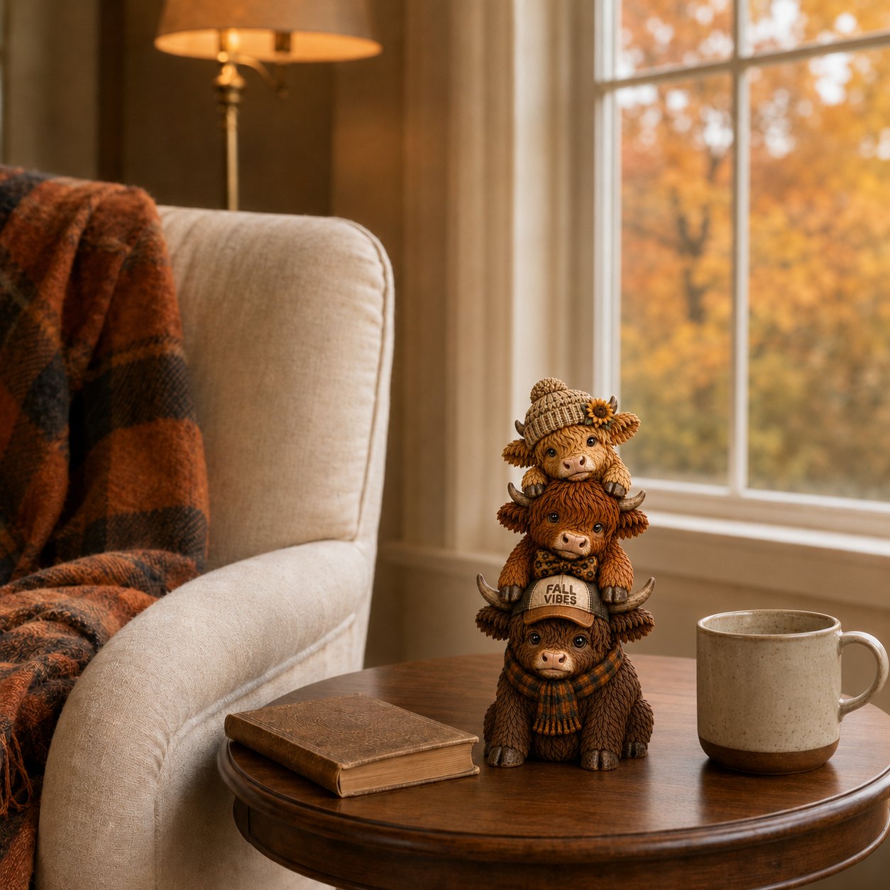 Fall Vibes Highland Cow Stack Figurine🐮
