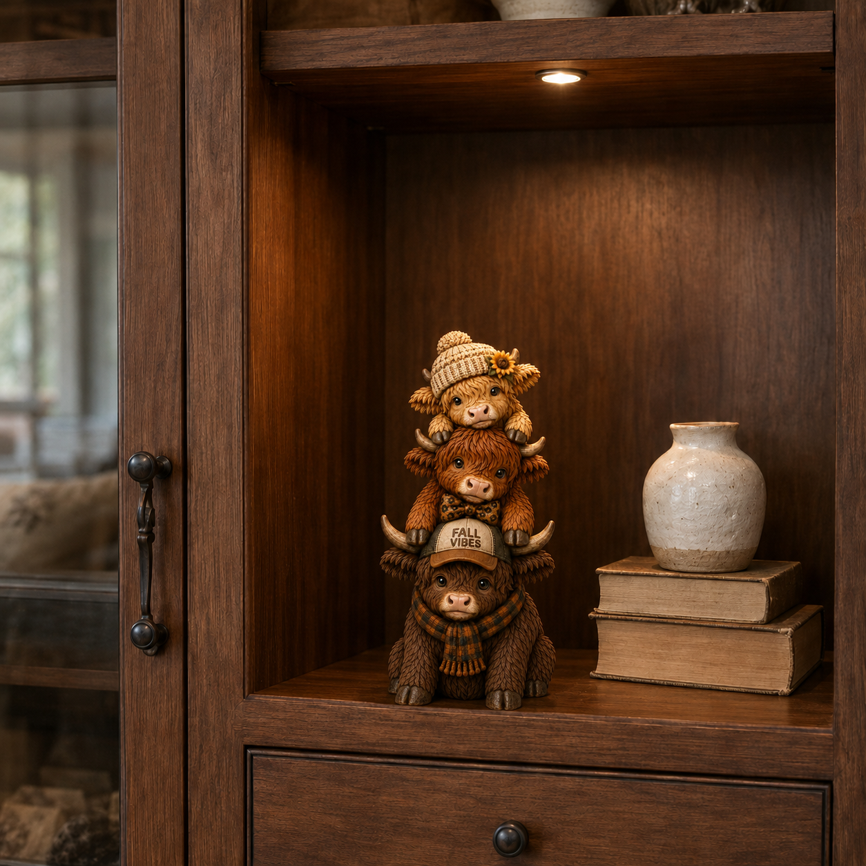 Fall Vibes Highland Cow Stack Figurine🐮