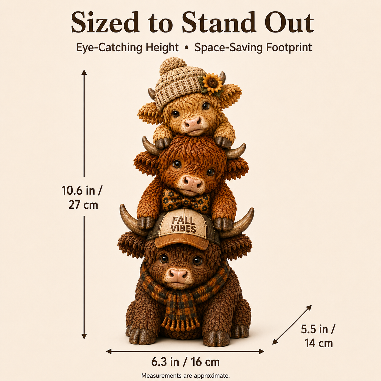 Fall Vibes Highland Cow Stack Figurine🐮