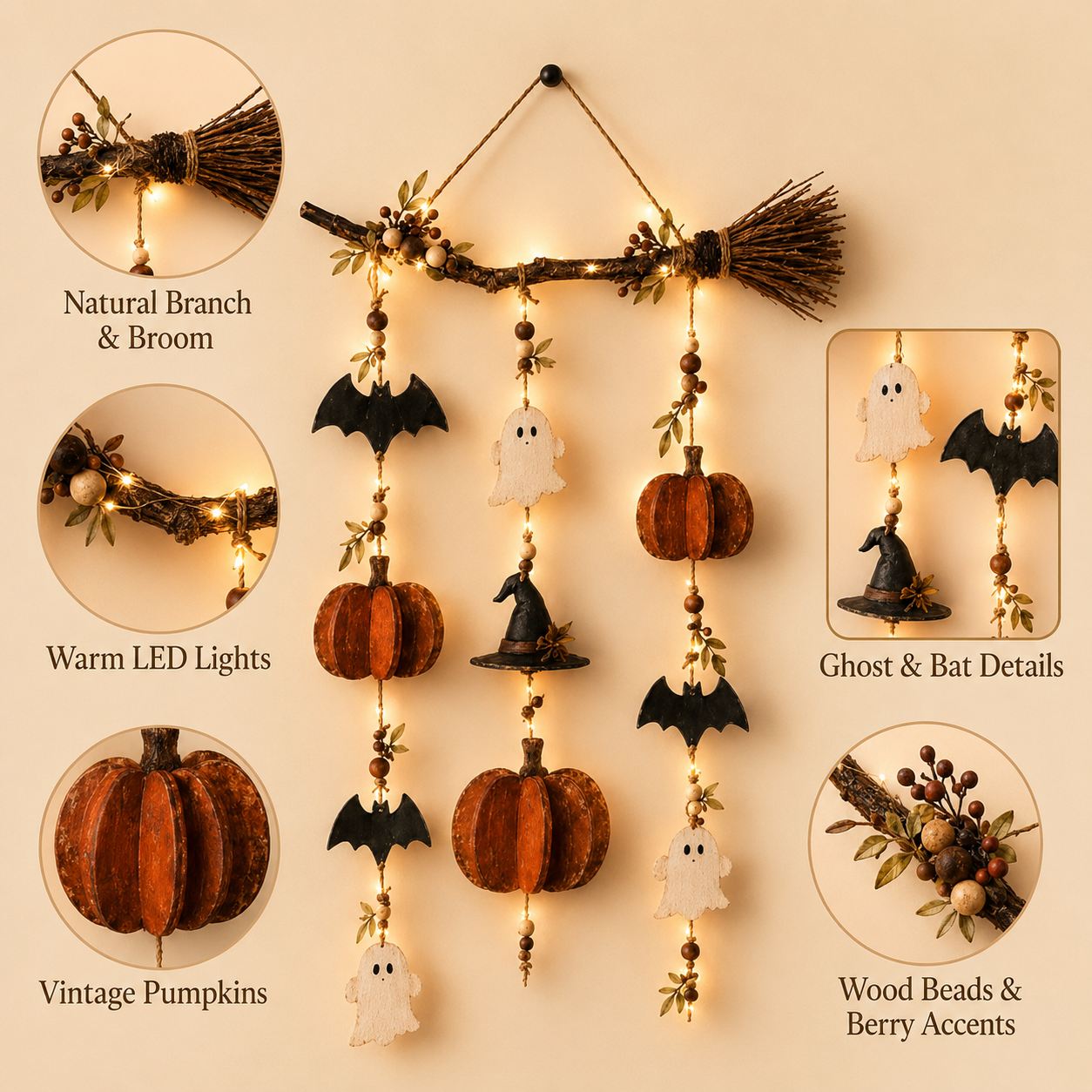 Witch’s Harvest Halloween Wall Hanging 🎃🧹