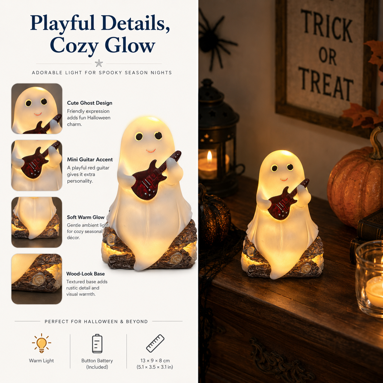 Halloween Ghost Guitar Night Light 👻🎸