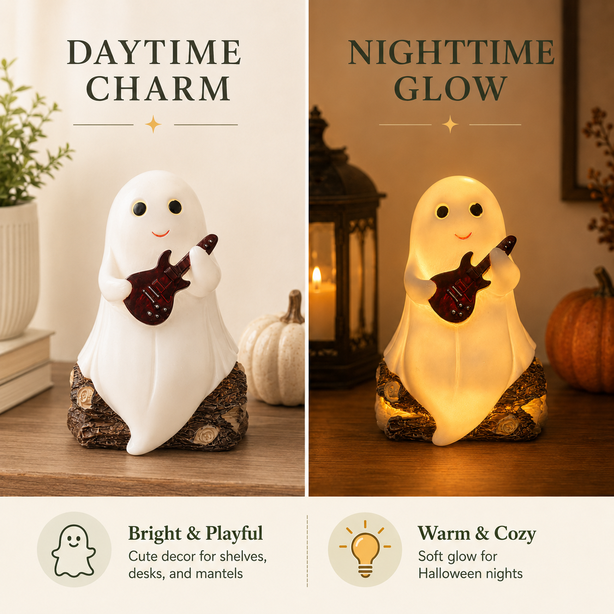 Halloween Ghost Guitar Night Light 👻🎸