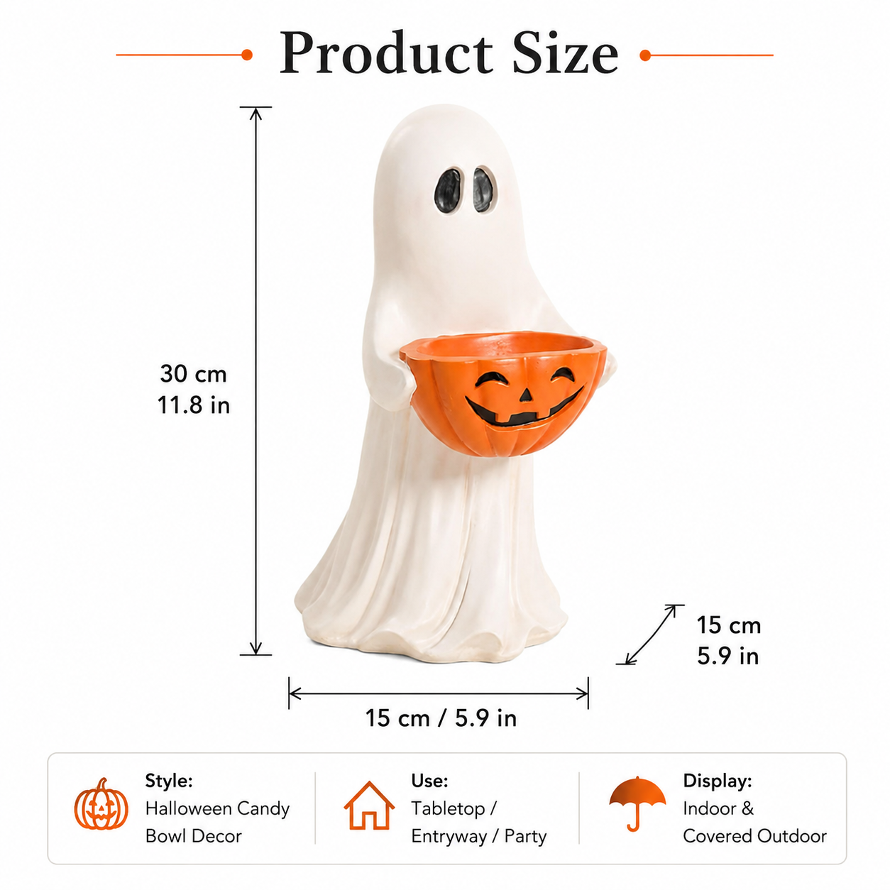 Ghost Pumpkin Candy Bowl Decor 👻🎃