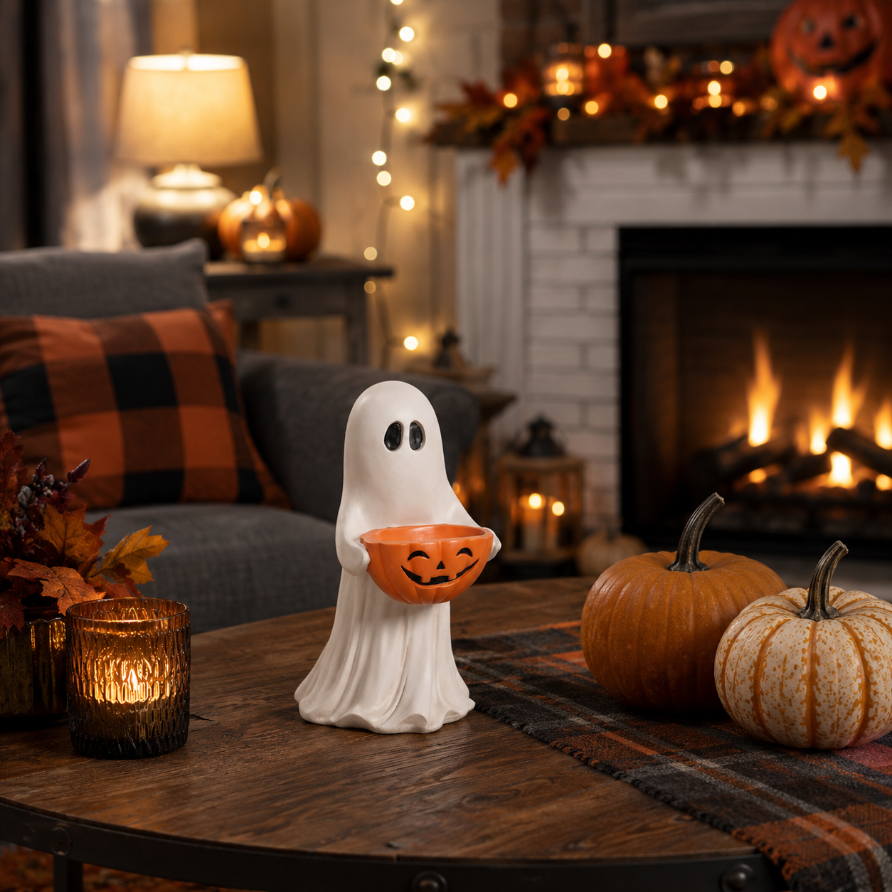 Ghost Pumpkin Candy Bowl Decor 👻🎃