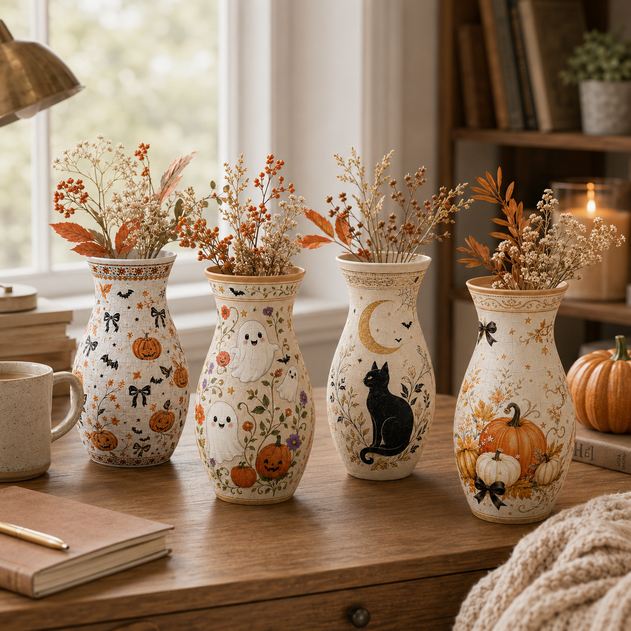 Halloween 3D Vase Puzzle Decor 🎃