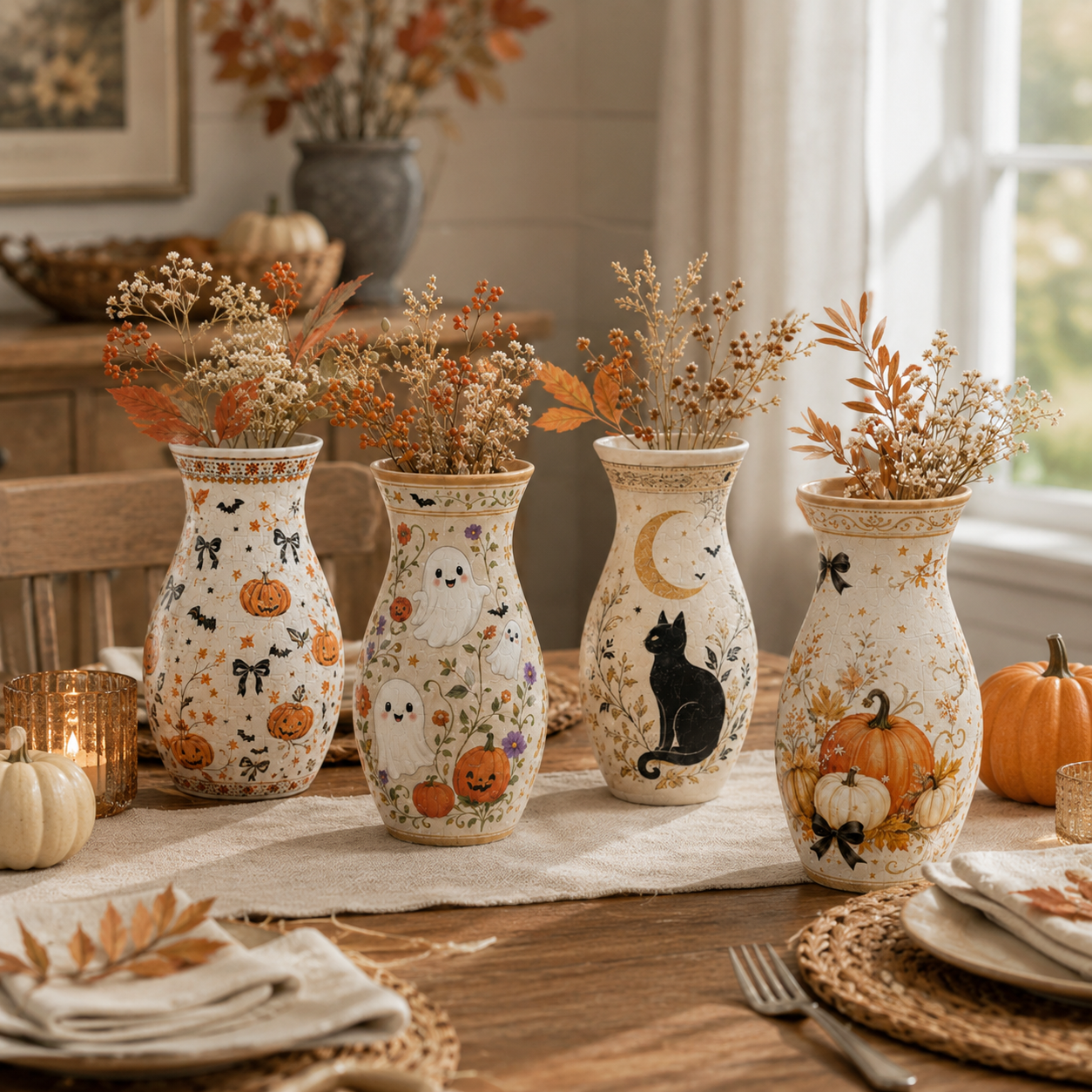 Halloween 3D Vase Puzzle Decor 🎃
